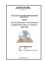 Giáo án dạy học theo chủ đề tích hợp môn Toán 12 - Chủ đề Mặt trụ tròn xoay và ứng dụng tìm giải pháp tối ưu cho các vấn đề của thực tiễn